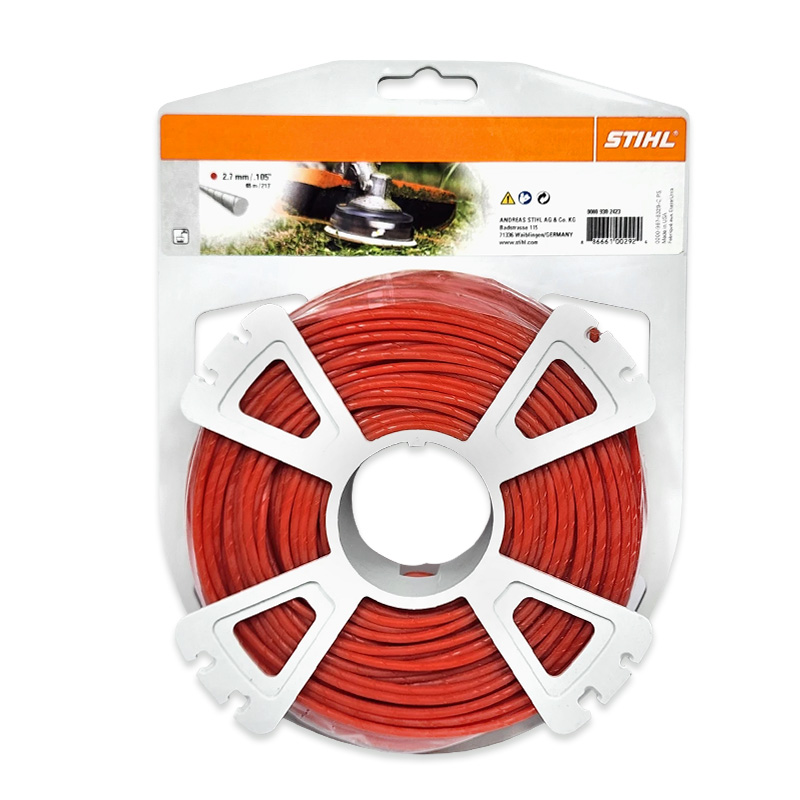 STIHL Косильная струна Ø 2,7 мм х 65 м STIHL круглого сечения,беcшумная, красная 00009302423, Струны косильные Штиль