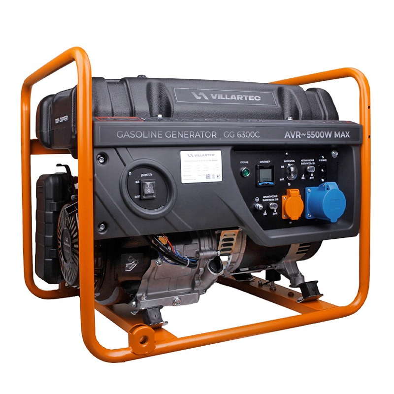 GG6300C Генератор бензиновый VILLARTEC, 5.0кВт, Генераторы в Штиль центр